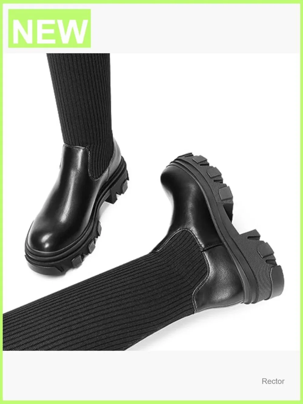 Over the Knee Platform Boots with Lug Sole